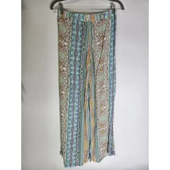 Victoria Secret Lounge Pants Womens Size XS Paisley Print Elastic Waist Wide - Picture 2 of 6